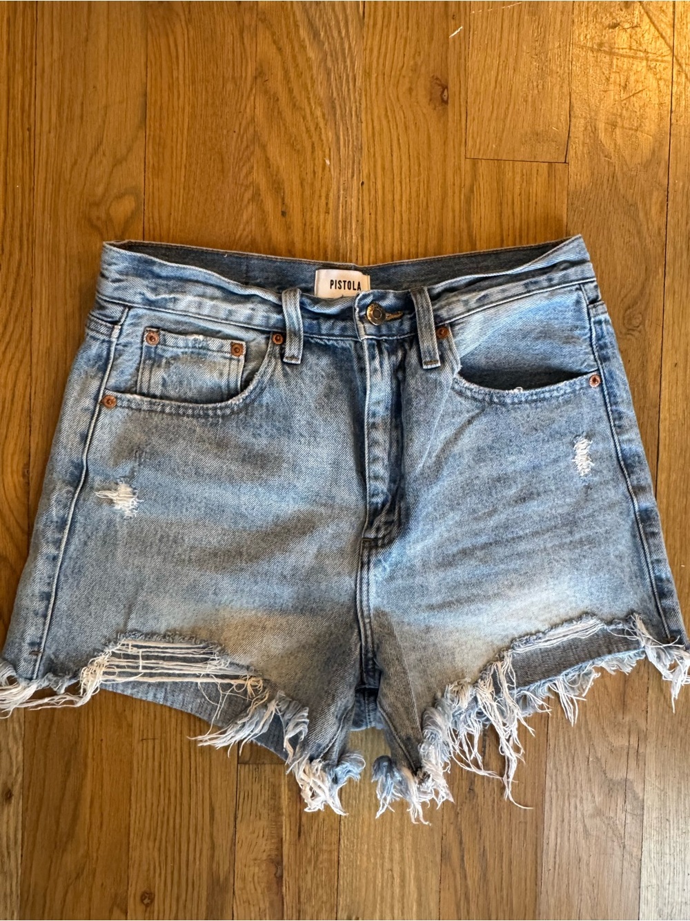 Pistola Distressed Denim Shorts